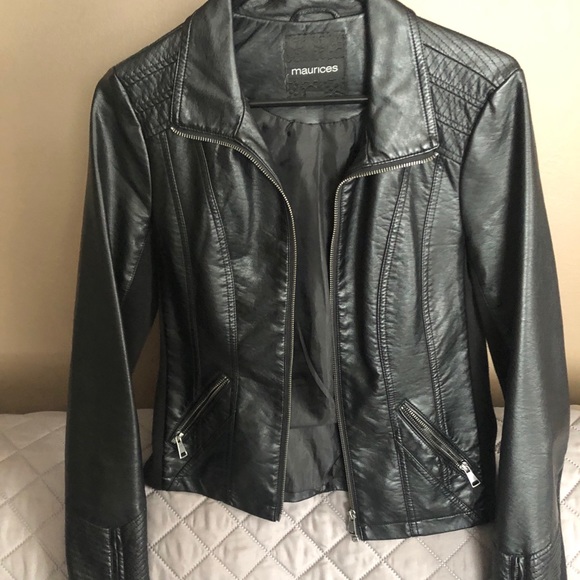 maurices black leather jacket
